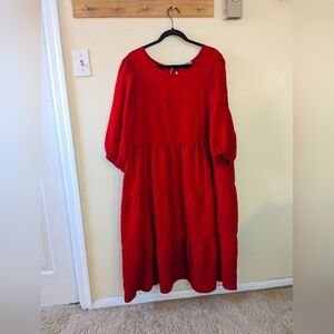 Ava & Viv Red Midi Dress, size 2X